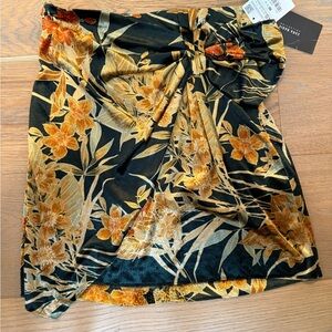 Zara Floral Velvet Skirt in Black and Gold